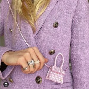 Zara Double Breasted Tweed Blazer in Lilac